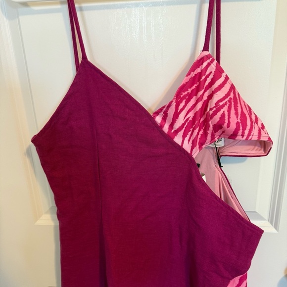 Vivienne Hu Pink ZebraMidi Cocktail Dress Women’s Size 10 Y2K Hoco Asymmetrical - Picture 3 of 9